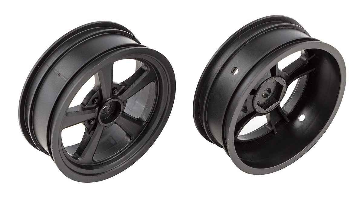 Team Associated DR10 Drag Front Wheels, black [71079]