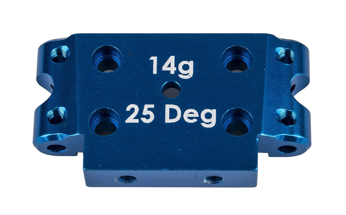 Team Associated DR10 FT Aluminum Front Bulkhead, 25 deg, blue [72006]