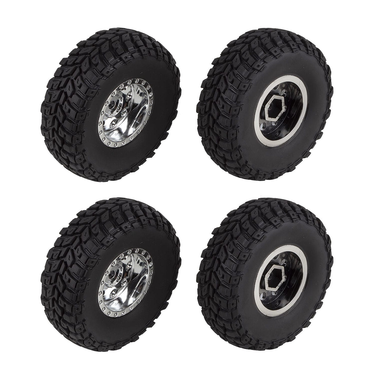 Team Associated ENDURO12, Wheels and Tires, chrome [41137]