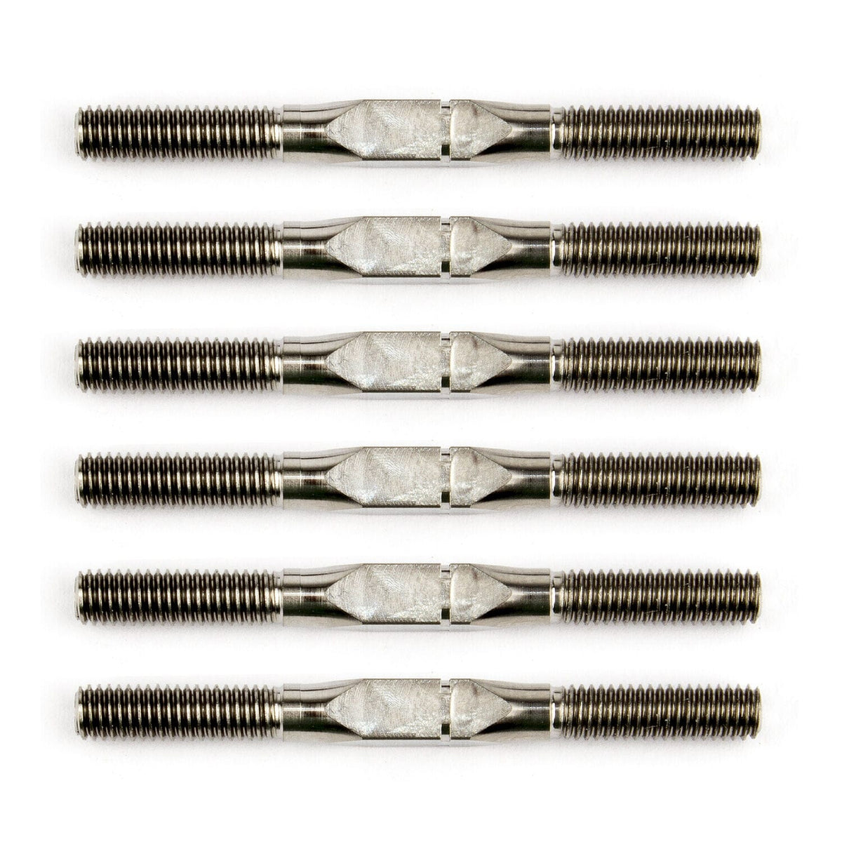 Team Associated Factory Team 1/14 Titanium Turnbuckle Set, silver, 35mm/1.37in [21565]