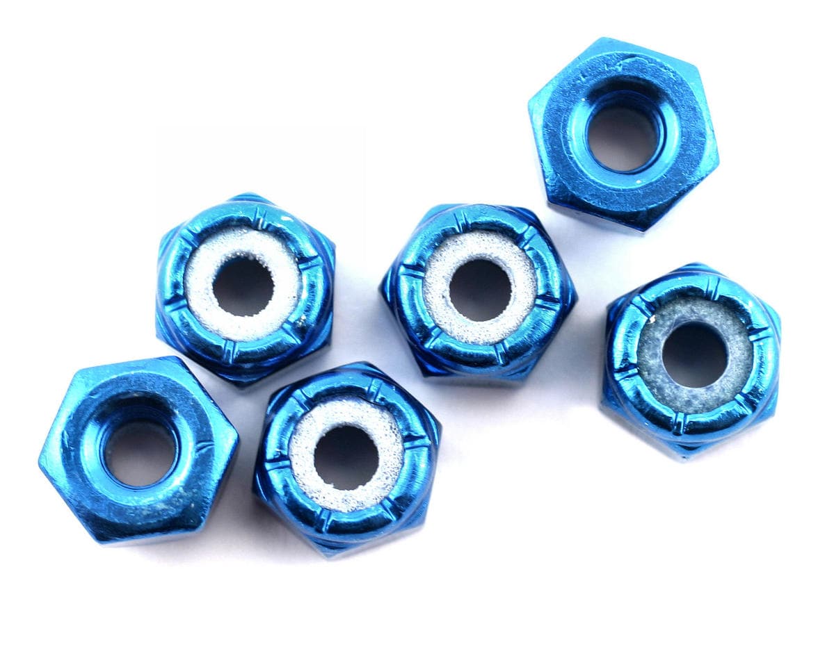 Team Associated Factory Team 8-32 Blue Aluminum Locknuts [6943]