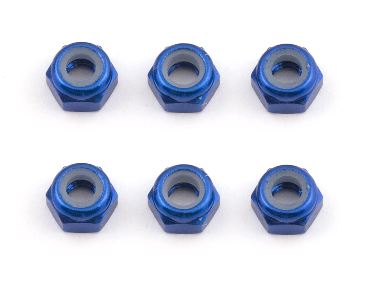 Team Associated Factory Team Locknuts, M3, blue aluminum [31550]