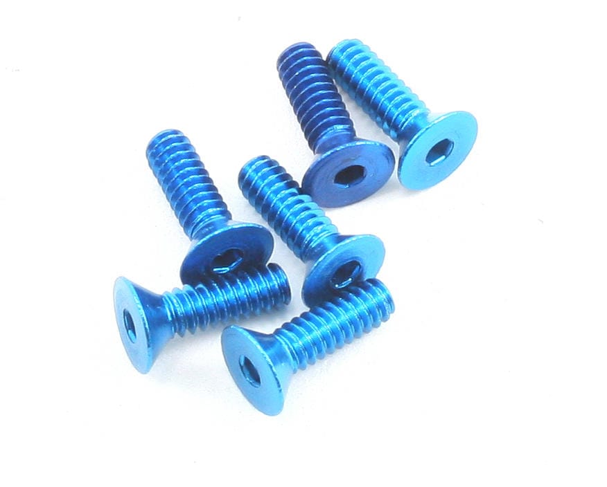 Team Associated Factory Team Blue Aluminum 4-40 x 3/8in FHCS [6934]