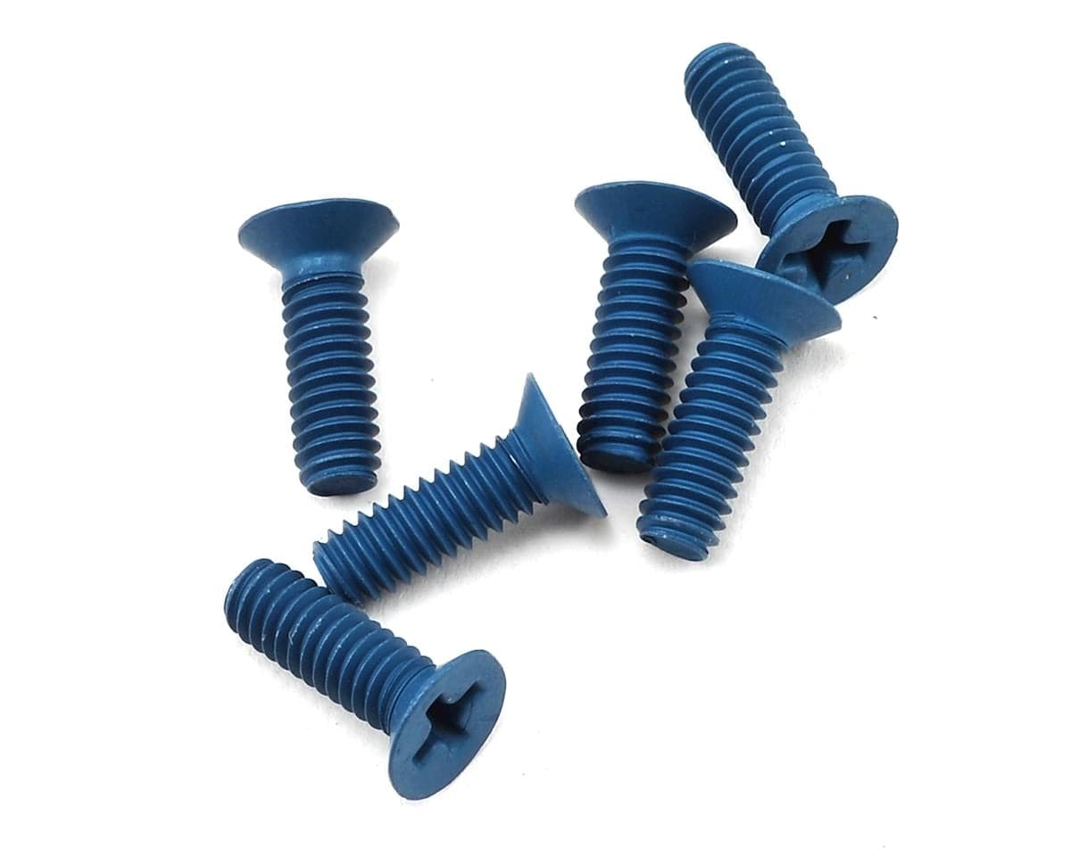 Team Associated Factory Team Screws Blue Aluminum 8-32 x 1/2in FHPS 6942