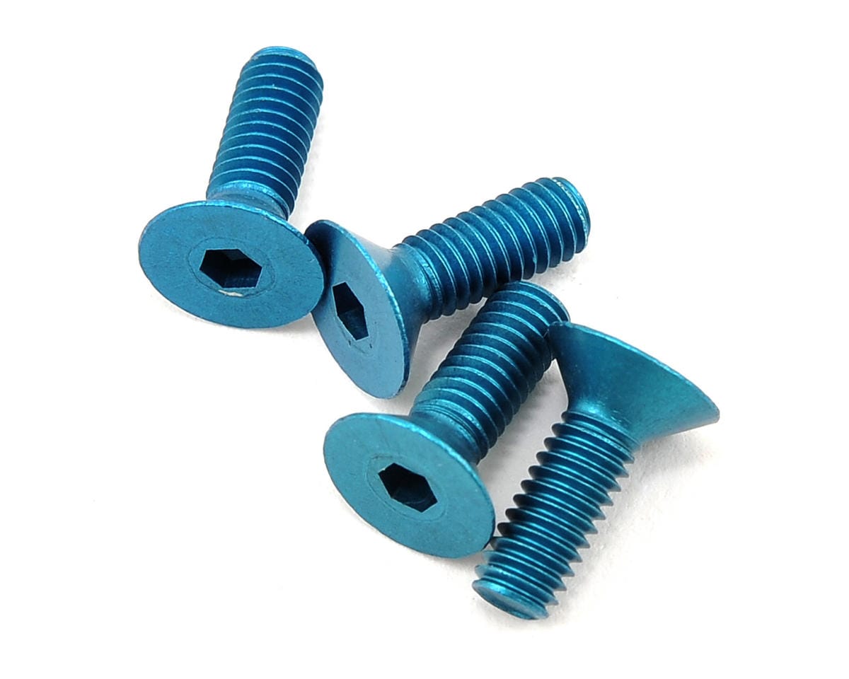 Team Associated Factory Team Blue Aluminum M4x12mm FHCS 8570
