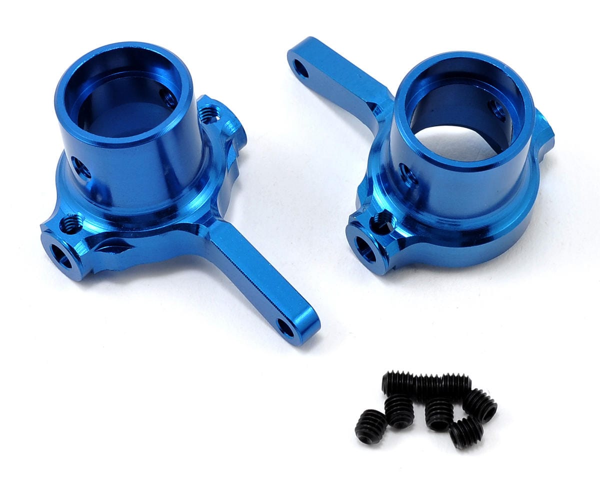 Team Associated Factory Team Vertical Steering Blocks, blue aluminum [89566]
