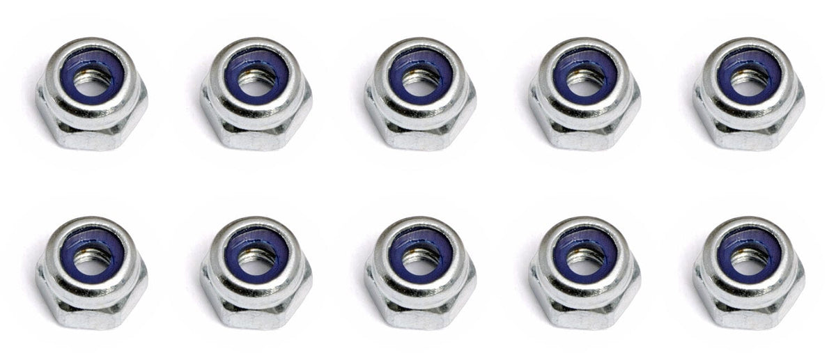 Team Associated Locknuts, M2.5x0.4, Shock Piston, silver [89215]