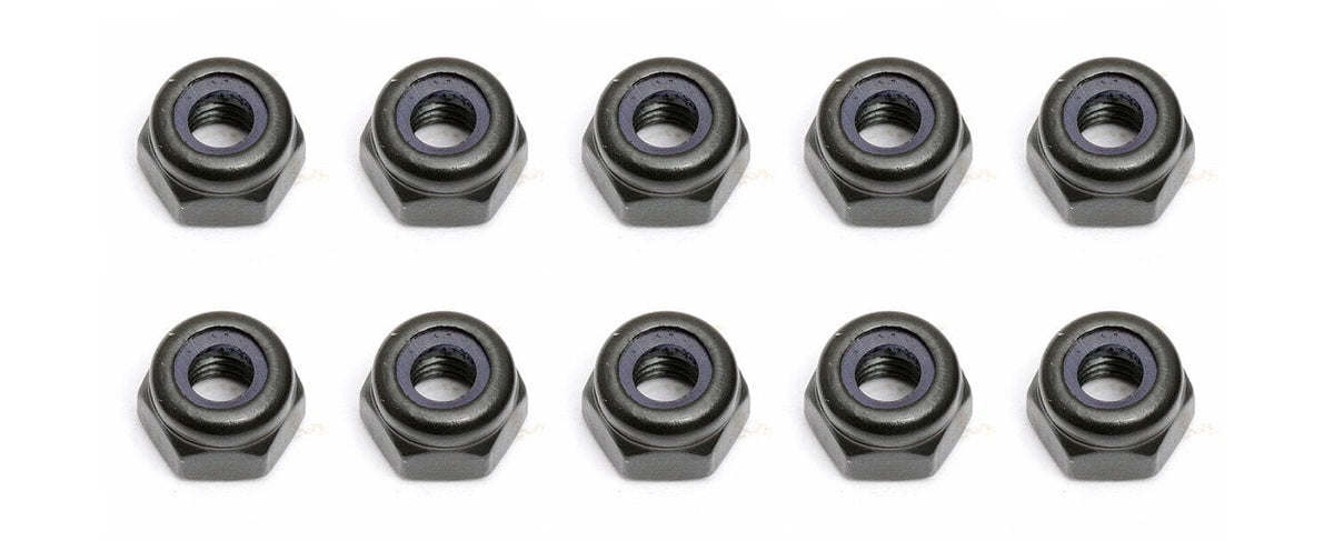 Team Associated Locknuts, M3, black steel [25215]