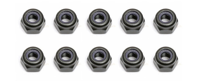 Team Associated Locknuts, M3, black steel [25215]