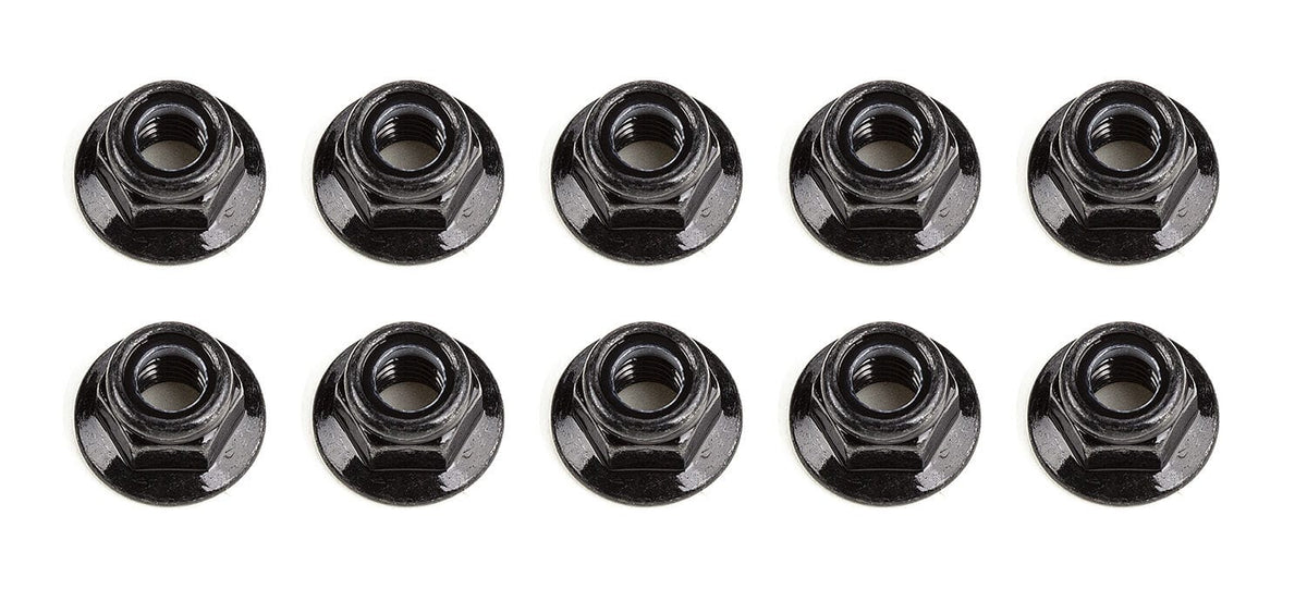 Team Associated M5 Locknuts, flanged, black [25945]