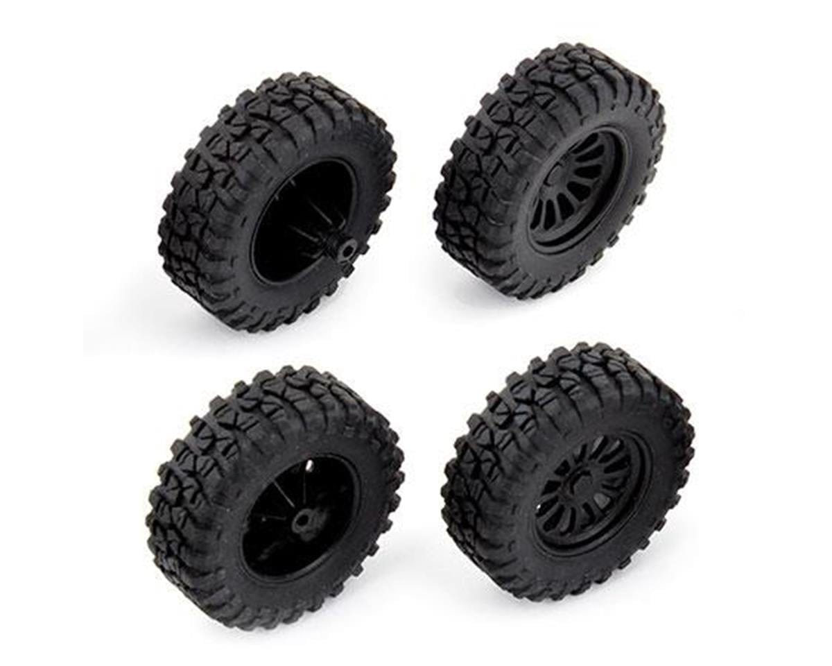 Team Associated MT28 Front and Rear Wheels and Tires, Mounted [21431]