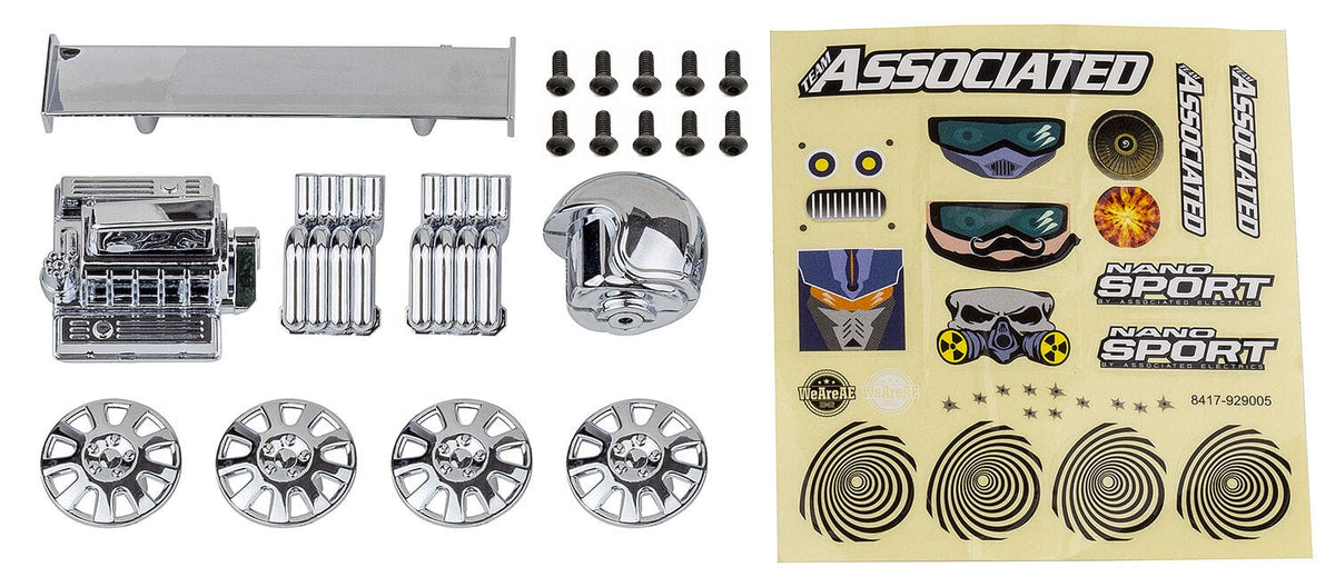 Team Associated NanoSport Race Pack, chrome [21618]