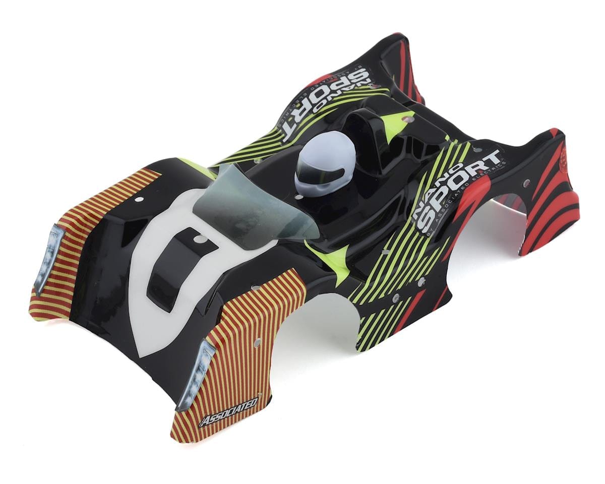 Team Associated Nanosport Red and Black Body, with decals [21602]