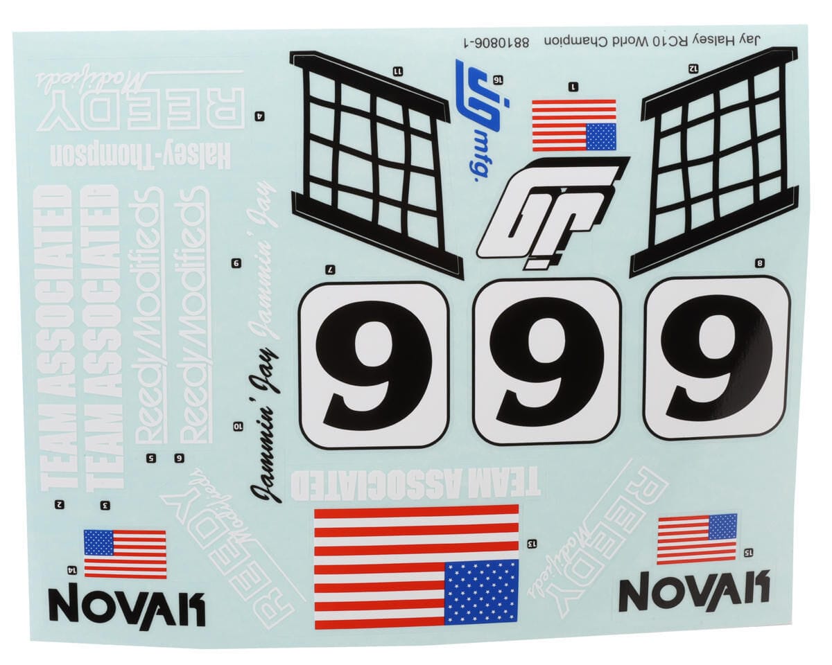Team Associated RC10 Jay Halsey Wc Decal Sheet [6398]
