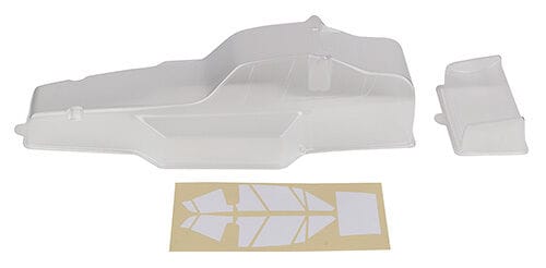 Team Associated RC10 Protech Body and Wing, clear, with window masks [6159]