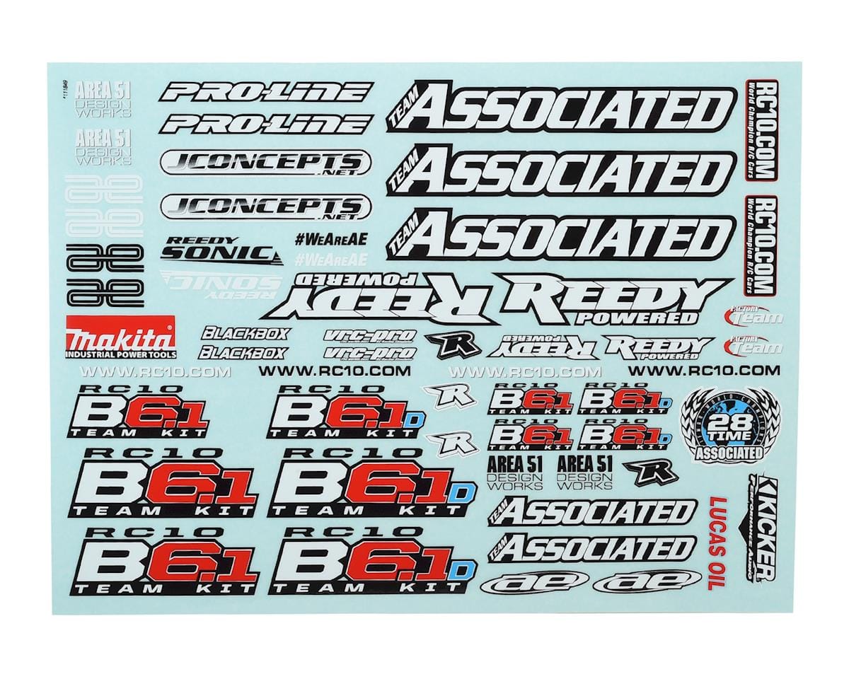 Team Associated RC10B6.1 and B6.1D Decal Sheet [91829]