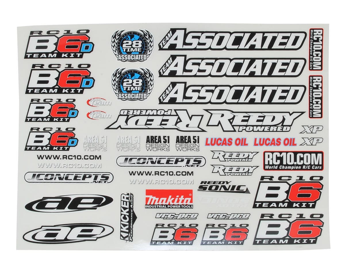 Team Associated RC10B6 Decal Sheet 91742
