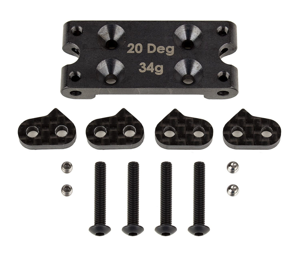 Team Associated RC10B6 FT Bulkhead Set, 20 deg, steel [91899]