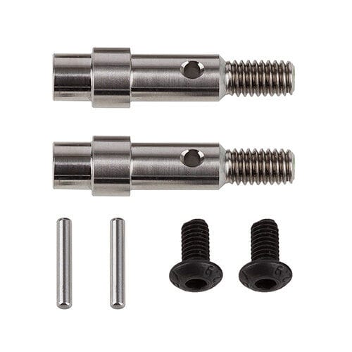 Team Associated RC10B6 FT Hex Adapter Front Axles, titanium [71181]