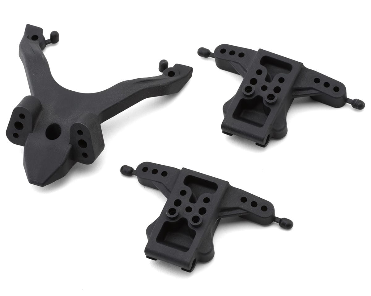 Team Associated RC10B7.1 FT Top Plate And Ballstud Mounts, Carbon [92587]