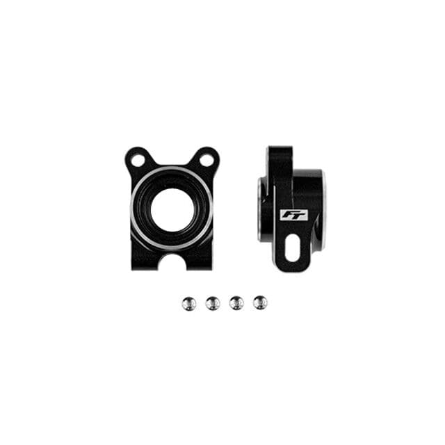 Team Associated RC10B7 FT Aluminum Rear Hubs, -4 Offset, Black [92563]
