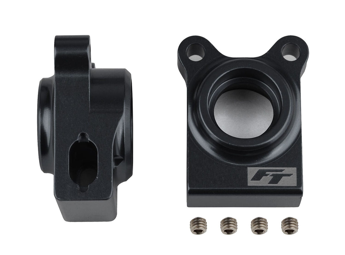Team Associated RC10B74.1 FT Rear Hubs, black aluminum [92271]