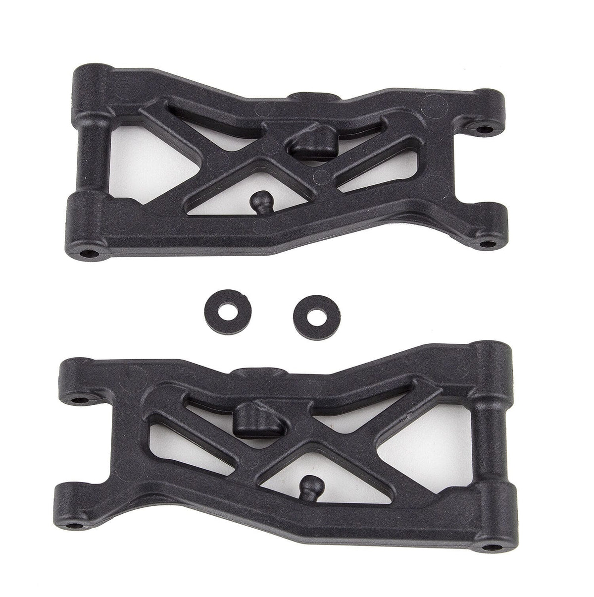 Team Associated RC10B74.2 FT Front Suspension Arms, gull wing, carbon [92328]