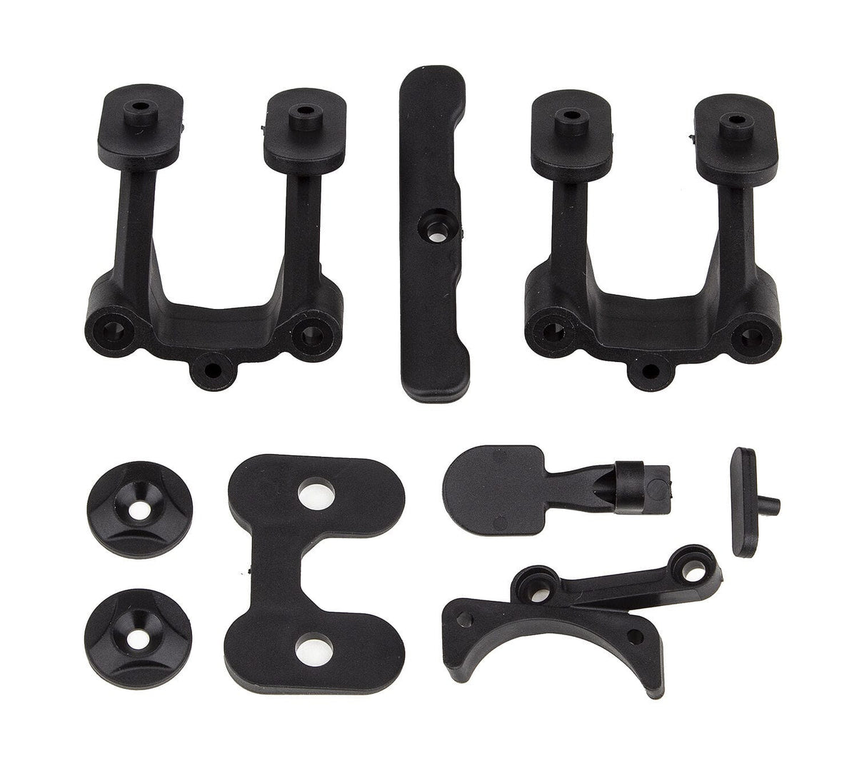 Team Associated RC10B74.2 Rear Body Mount, Wing Mounts, Bumper, Fan Mount [92312]