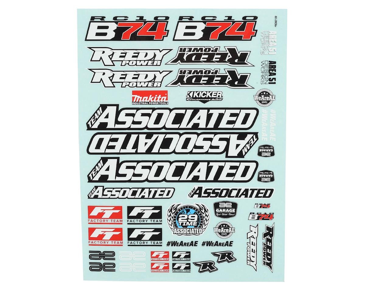 Team Associated RC10B74 Decal Sheet [92109]
