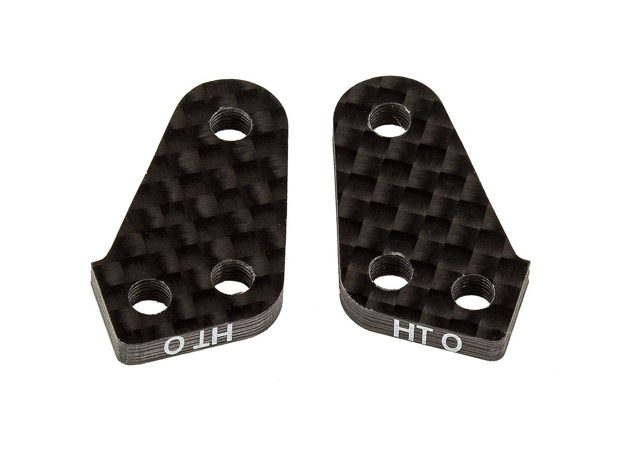 Team Associated RC10B74 FT Steering Block Arms, HT 0, carbon fiber [92305]