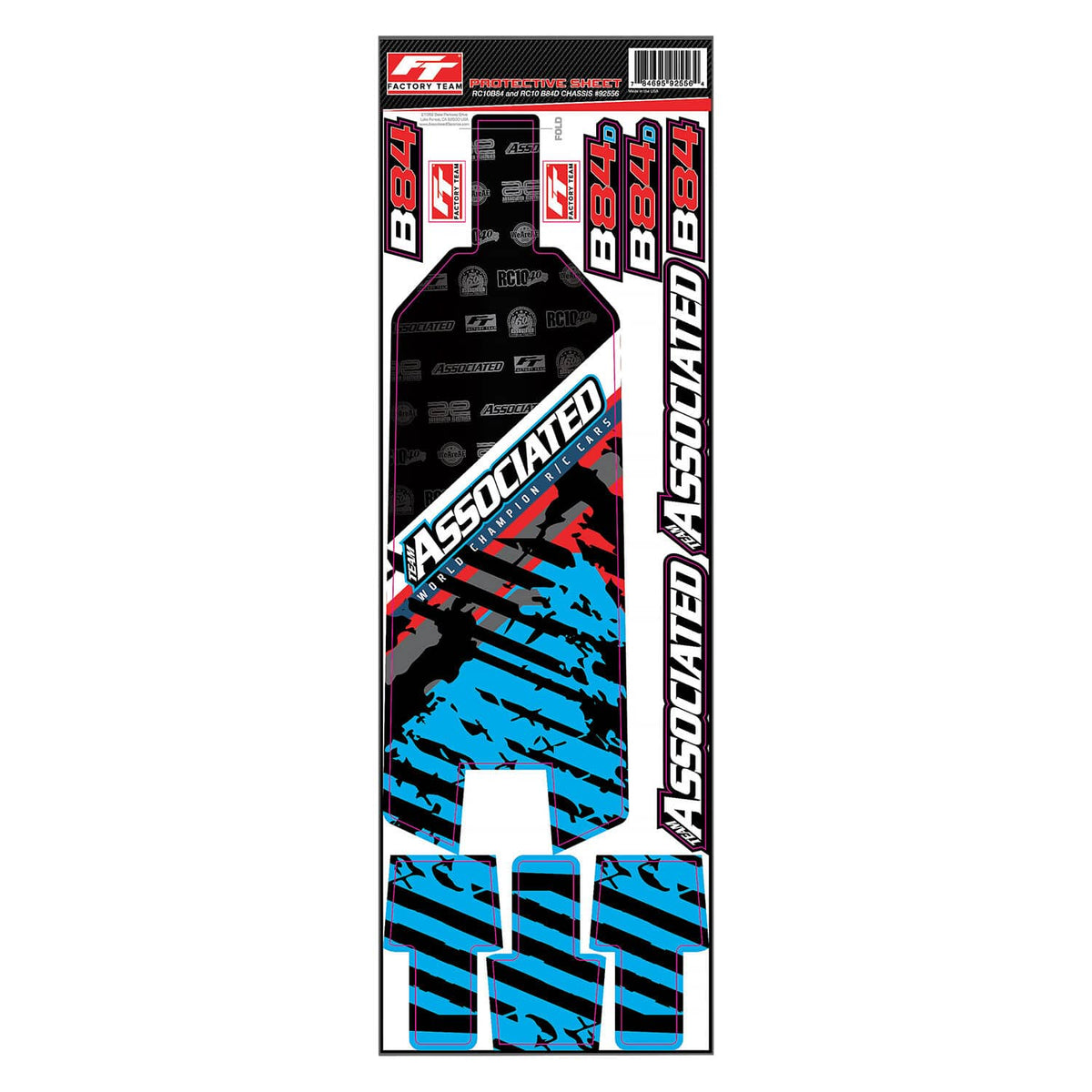 Team Associated RC10B84 FT Chassis Protective Sheet [92556]