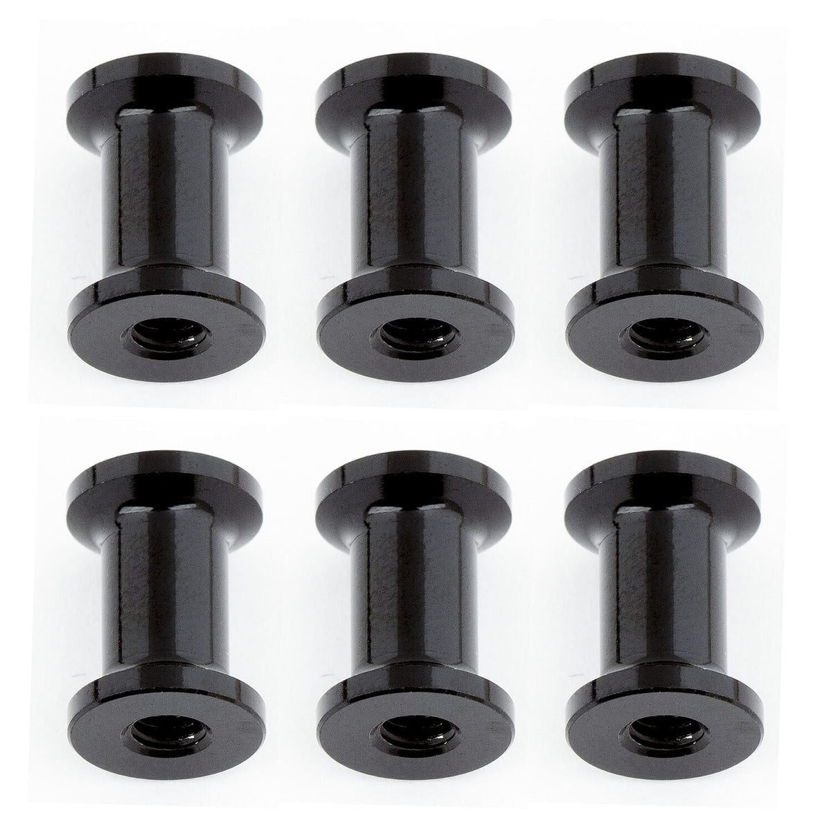 Team Associated RC10F6 FT Heavy Duty Suspension Arm Standoffs, black aluminum [8665]