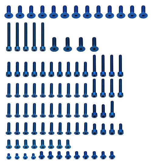 Team Associated RC8.2 FT Blue Aluminum Screw Set [89562]