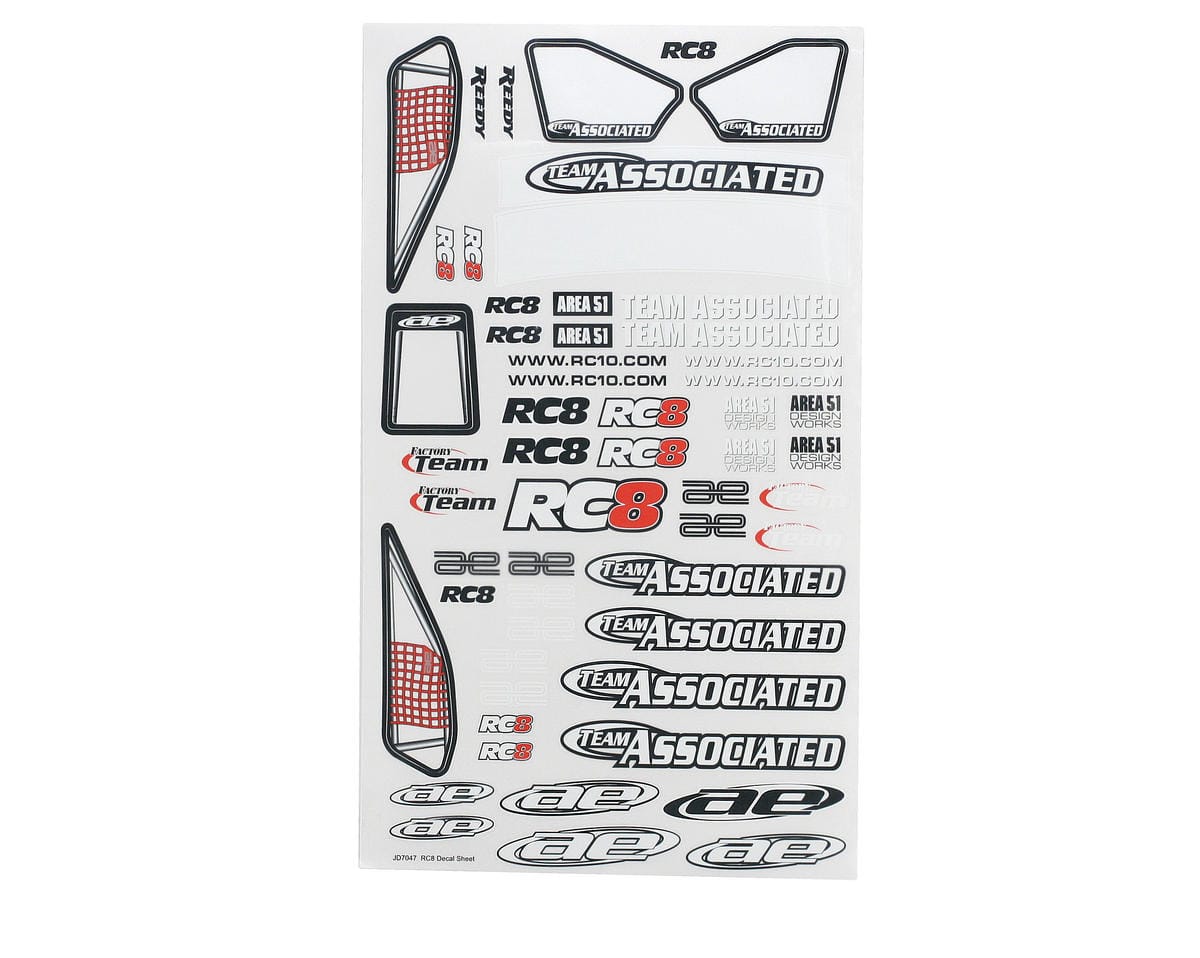 Team Associated RC8 Decal Sheet [89151]