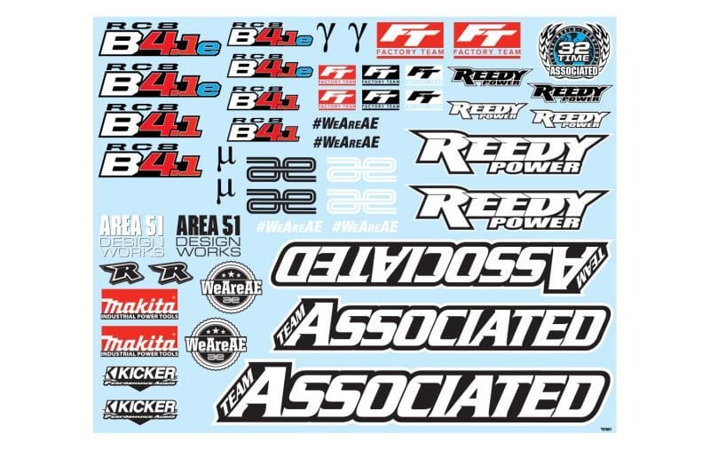 Team Associated RC8B4.1/RC8B4.1e Decal Sheet [81651]