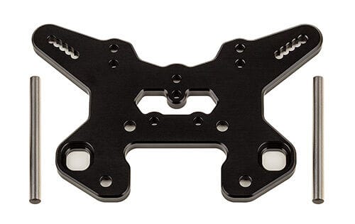 Team Associated RC8T4 Front Shock Tower V2, black aluminum [81624]