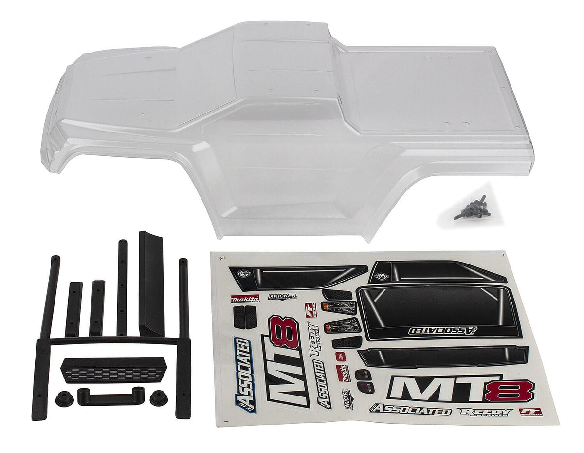Team Associated RIVAL MT8 Body Set, clear [25922]