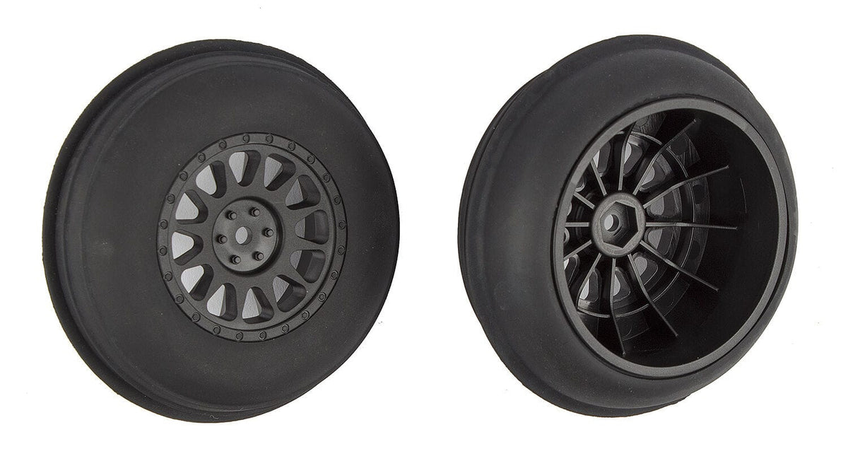 Team Associated Sand Ribbed Tires and Method SC Wheels, mounted, black, front [71063]