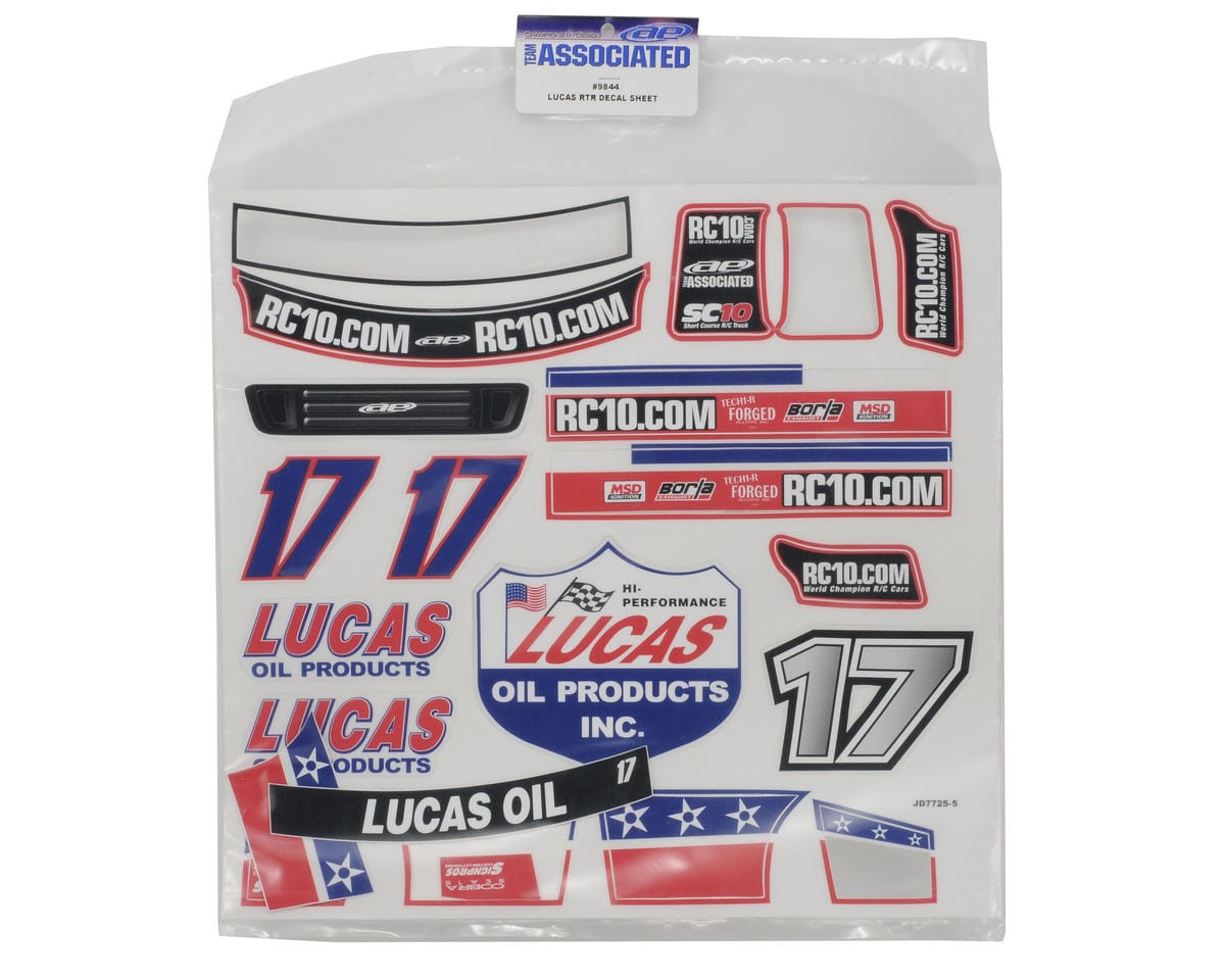 Team Associated SC10 Lucas Oil Decal Sheet [9844]
