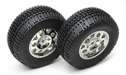 Team Associated SC10 Rear Tyre/Wheel Chrome [9871]