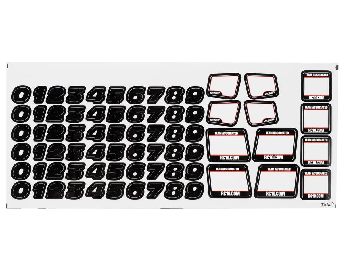 Team Associated SC18/18T2/B2 Number Decals 21344