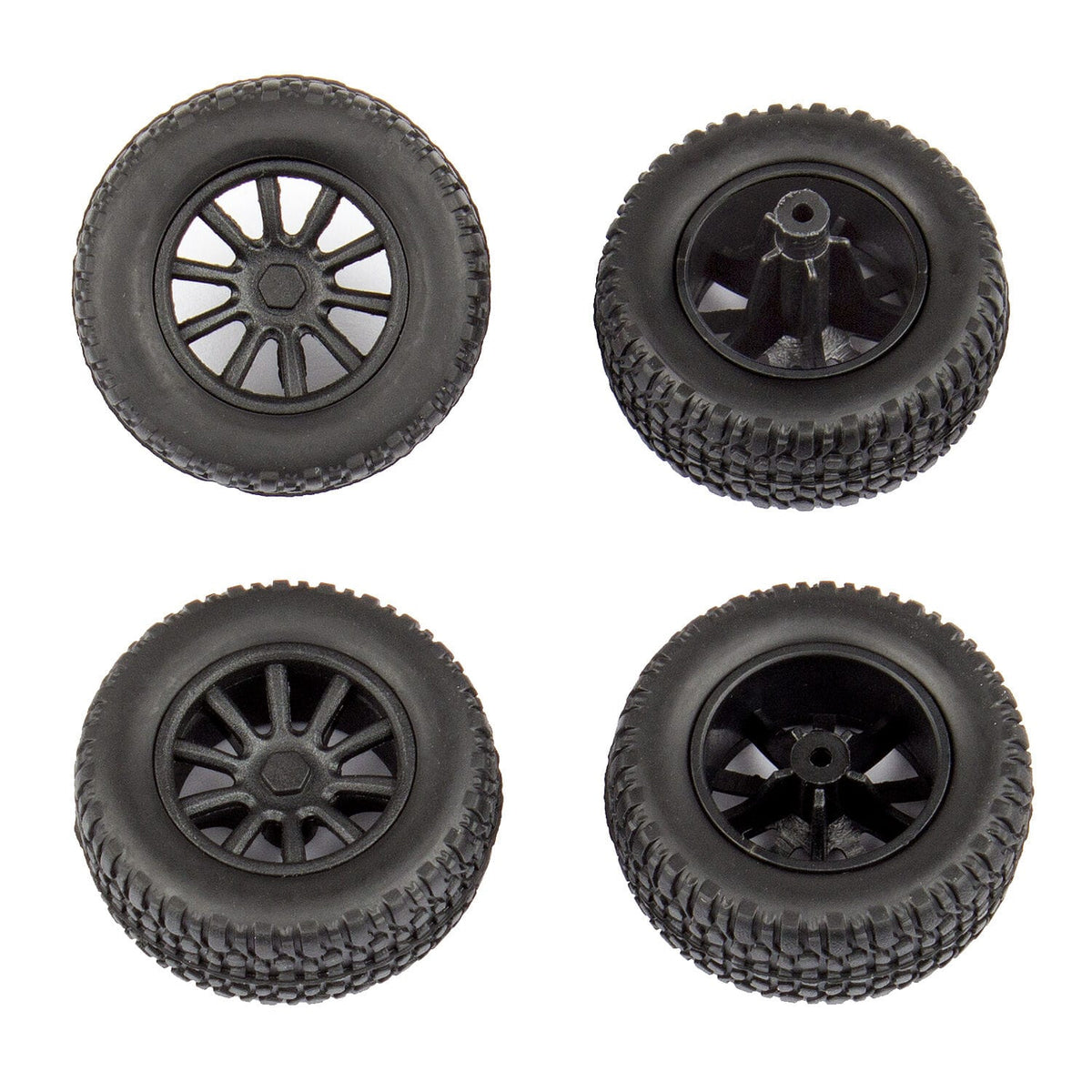 Team Associated SC28 Front and Rear Wheels and Tires, mounted [21426]