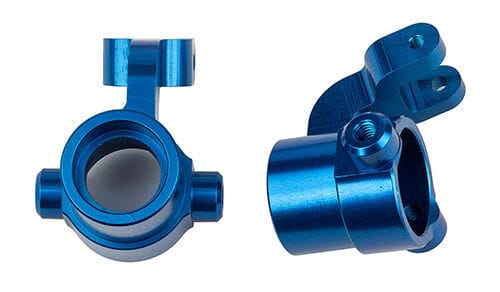 Team Associated SR7 FT Steering Blocks, blue aluminum [26077]
