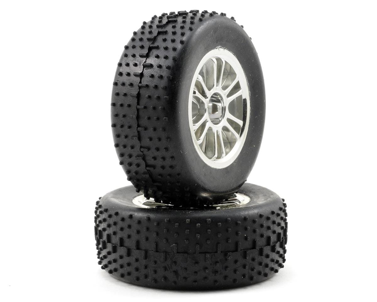 Team Associated RC18 Chrome Spoked Wheels/Tyres [21280]