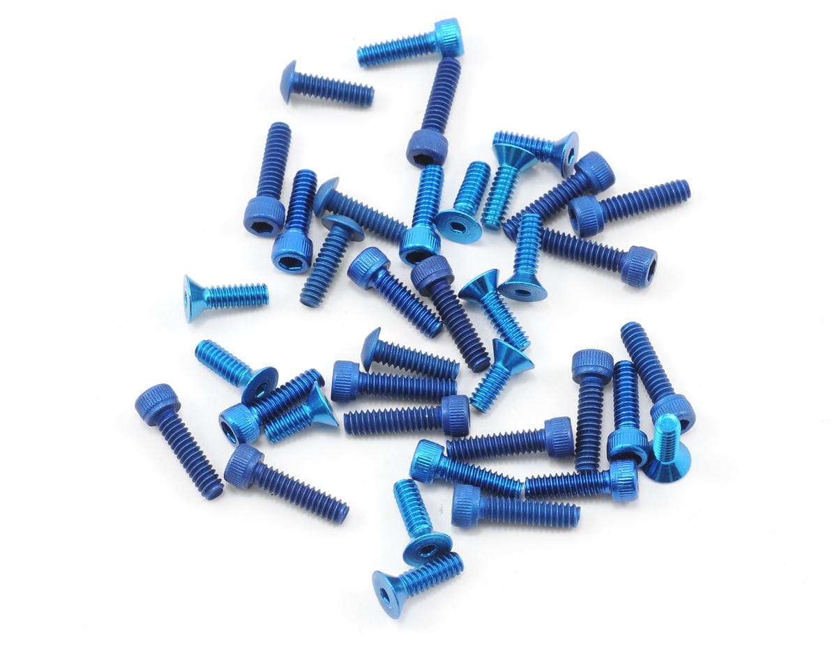 Team Associated TC4 Screw Kit blue aluminum 31054