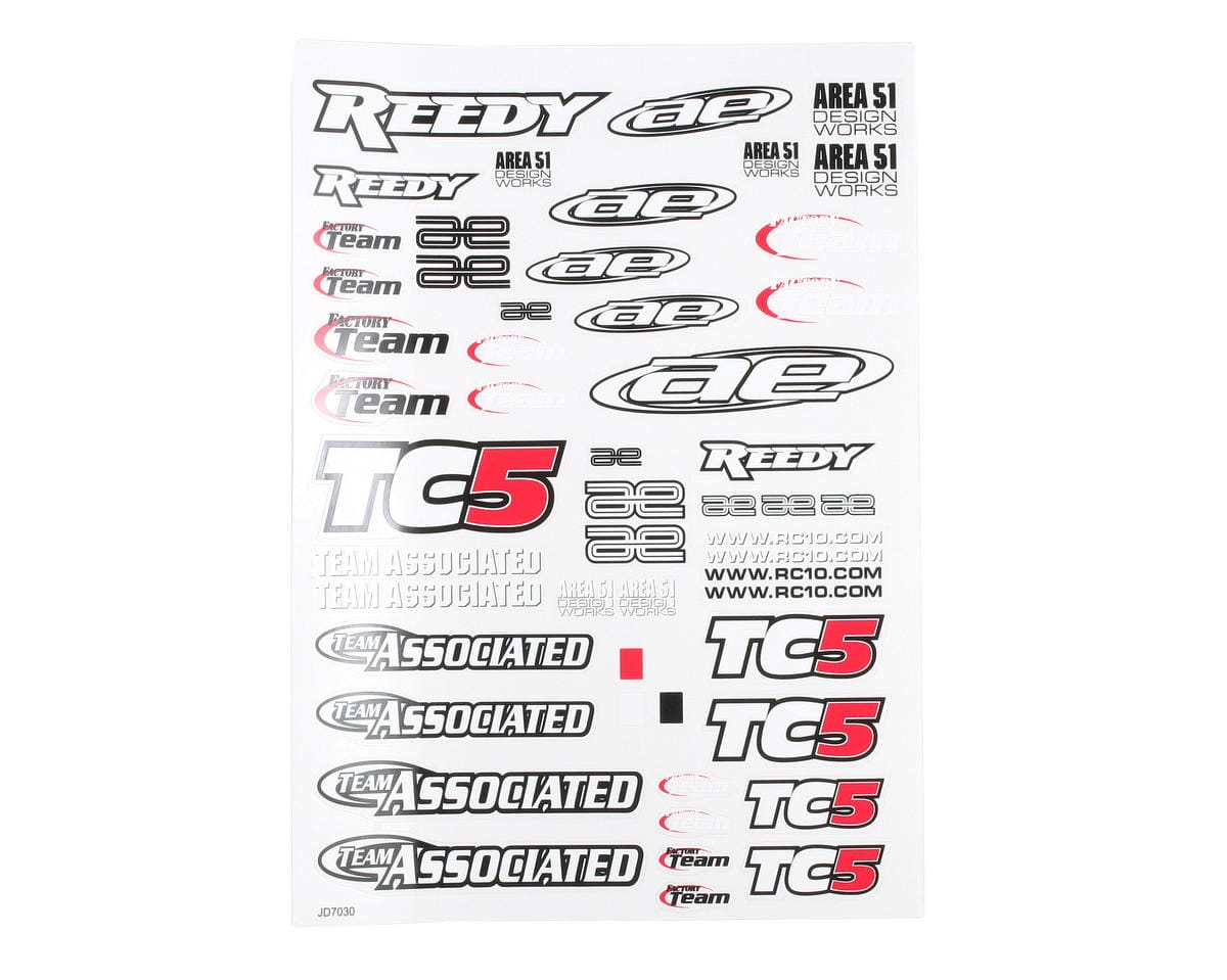 Team Associated TC5 Sticker Sheet 31295
