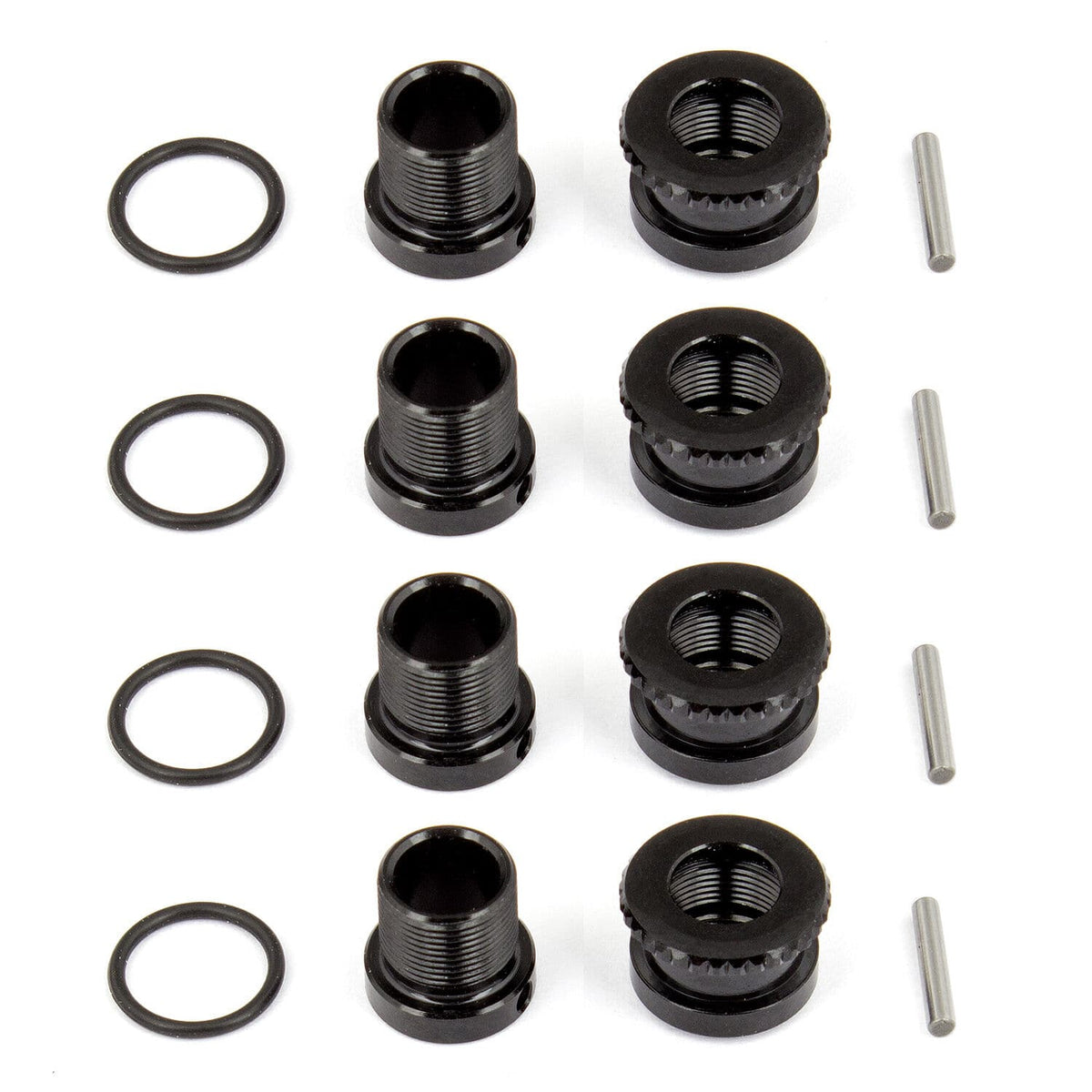 Team Associated TC7.2 FT Adjustable Body Post Set, black aluminum [31799]