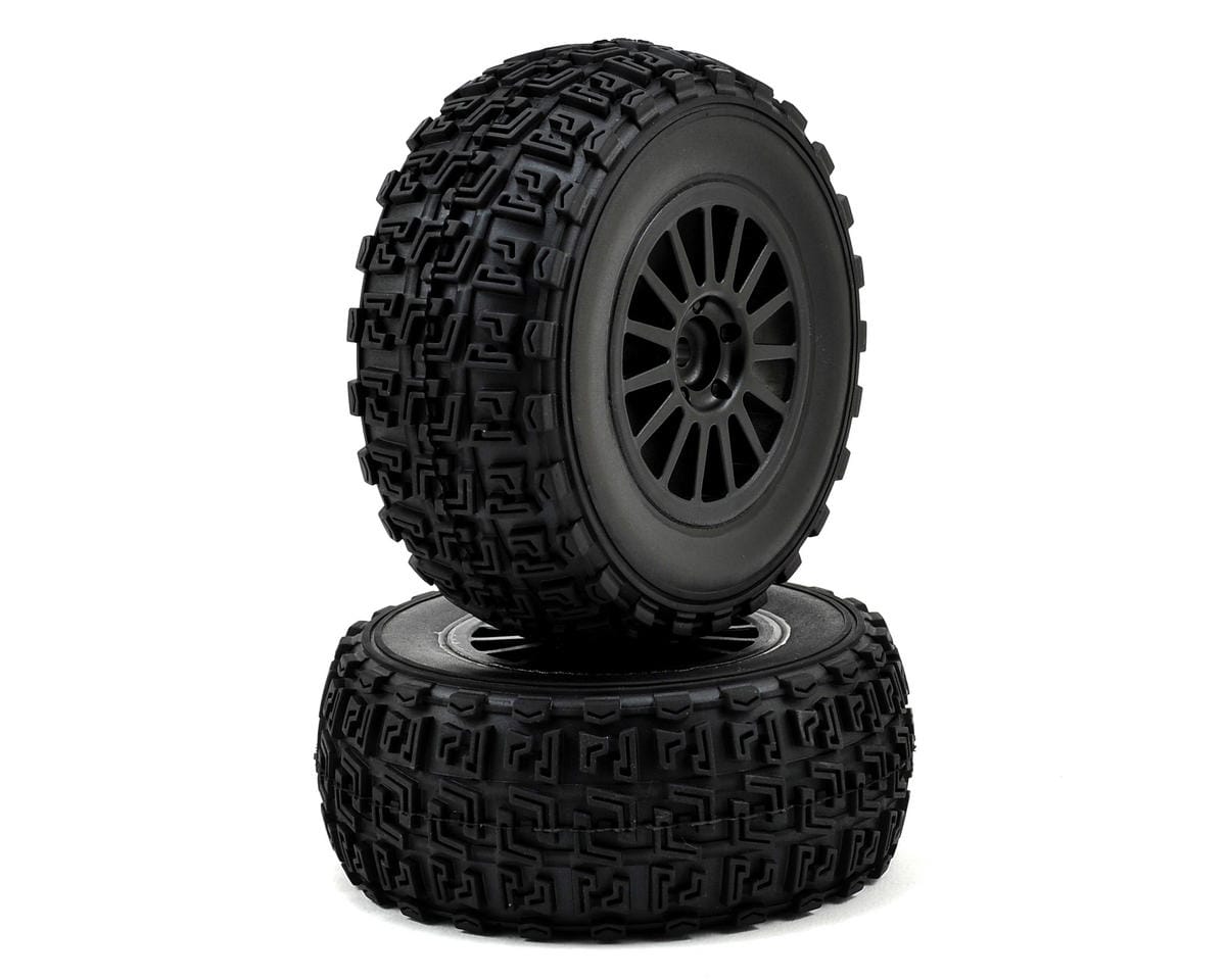 Team Associated Mounted Black Wheels/Tyres [7177]