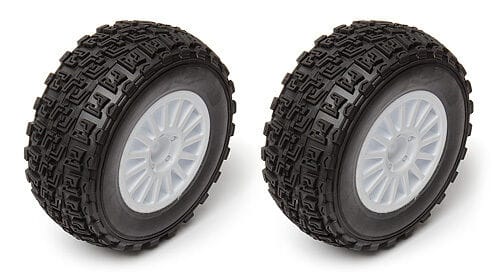 Team Associated Wheels/Tyres Mounted, white [7178]