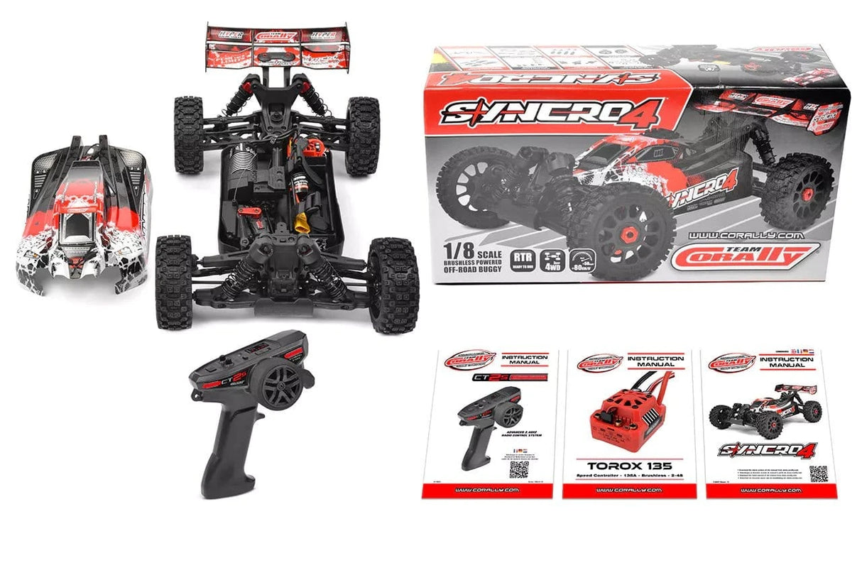 Team Corally 1/8 Syncro - 4 4S Brushless RC Buggy - Red [C - 00287 - R] - Hobbytech Toys